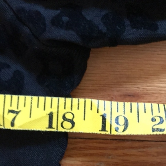 SHEIN Size XL Black Sheer Animal print top V neck Long sleeves boho festive - Picture 6 of 8